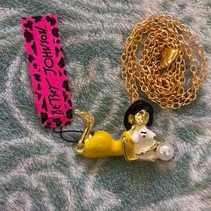 📿🏅 BETSEY JOHNSON alloy Crystal/Enamel Broach/Necklace 💎🔮